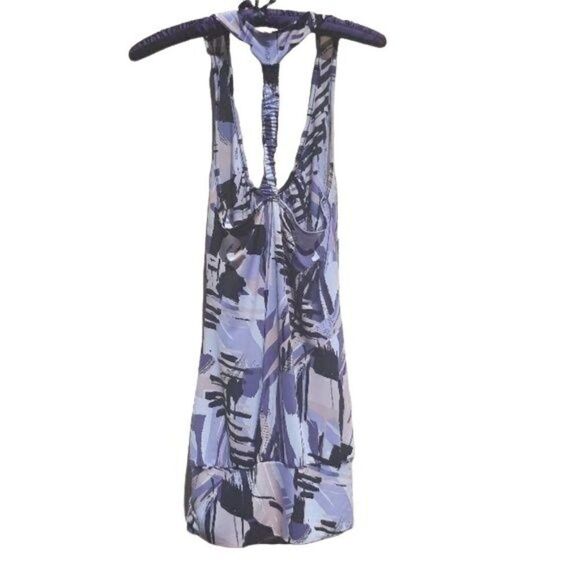 Vtg 80's Dress Open Racerback‎ Tank Graffiti Slip Overall Splatter Purple Sz S - Picture 3 of 7